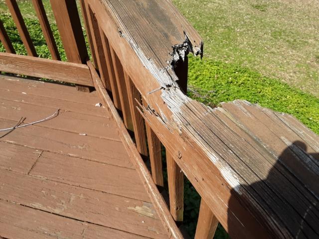 Deck Safety Issues - Broken deck railing and board emergency repairs
