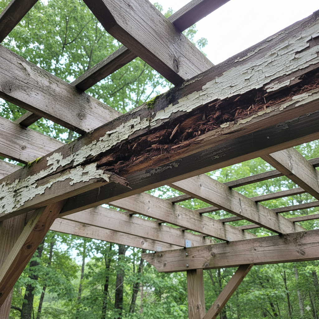 Pergola post rot damage Northern Rivers coastal conditions professional timber repair needed